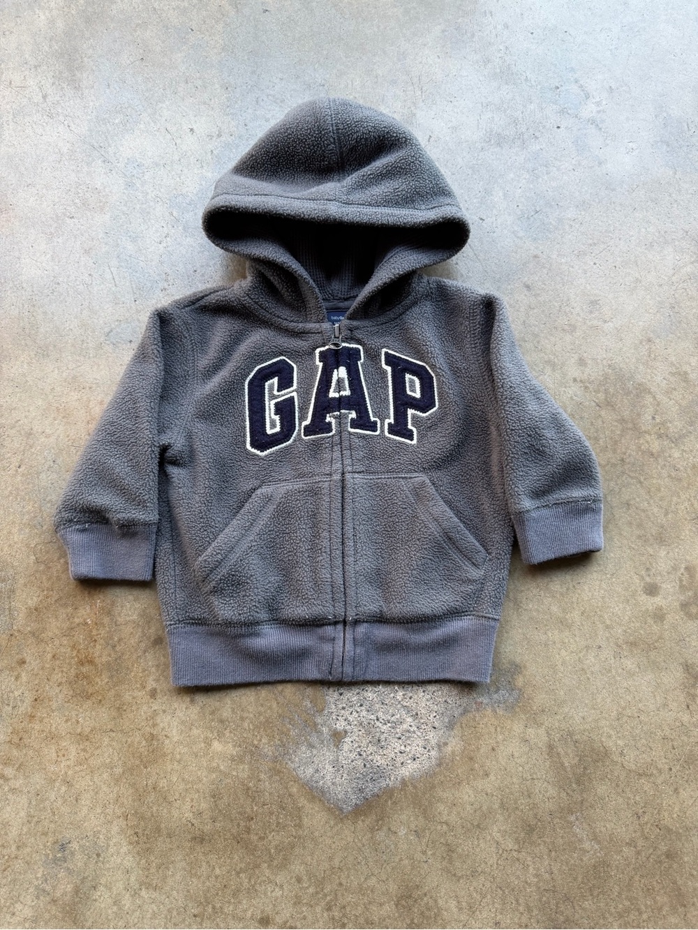 GAP Kids Charcoal Gray Fleece Zip-Up Hoodie